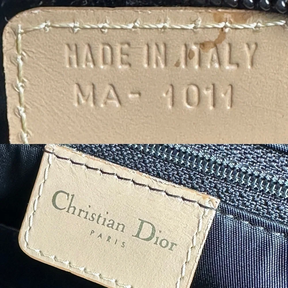 💯Authentic  Christian Dior Double Saddle Diorissimo Canvas & Beige Leather🍀